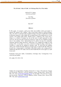 The Intrinsic Value of Gold: an Exchange Rate-Free Price Index Richard D. F. Harris University of Exeter Jian Shen University Of