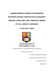 (COPD) and Lung Cancer by Means of Cell Specific