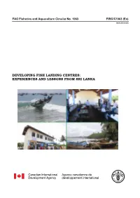 Developing Fish Landing Centres: Experiences and Lessons from Sri Lanka