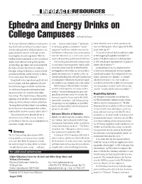 Ephedra and Energy Drinks on College Campuses by Daniel Ari Kapner