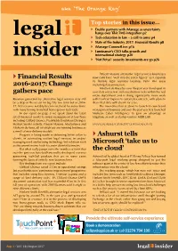 Financial Results 2016-2017: Change Gathers Pace Ashurst Tells Microsoft