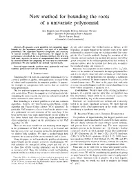 New Method for Bounding the Roots of a Univariate Polynomial