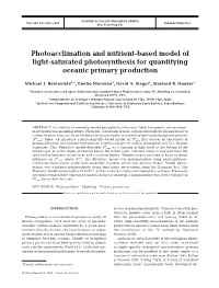Photoacclimation and Nutrient-Based Model of Light-Saturated Photosynthesis for Quantifying Oceanic Primary Production
