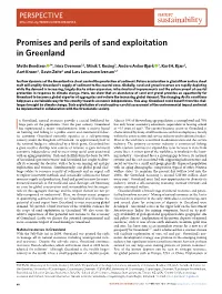 Promises and Perils of Sand Exploitation in Greenland