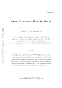 Quiver Structure of Heterotic Moduli Arxiv:1208.3004V1 [Hep-Th] 15 Aug