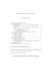 Russell's Theory of Descriptions
