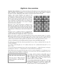 Algebraic Chess Notation