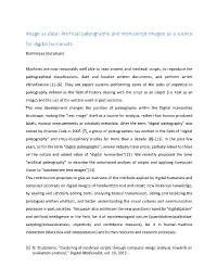 Artificial Paleography and Manuscript Images As a Source for Digital Humanists