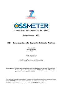 D3.4 – Language-Specific Source Code Quality Analysis