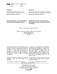 Ecosystem Status and Trends Report for the Strait of Georgia Ecozone