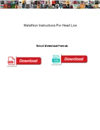 Malathion Instructions for Head Lice