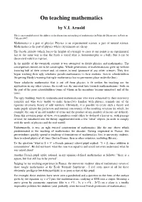 On Teaching Mathematics
