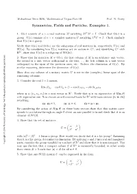 Symmetries, Fields and Particles. Examples 1
