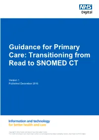 Transitioning from Read to SNOMED CT