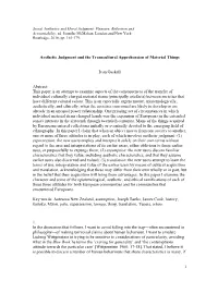 1 Aesthetic Judgment and the Transcultural Apprehension Of