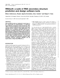 A Suite of RNA Secondary Structure Prediction and Design Software Tools