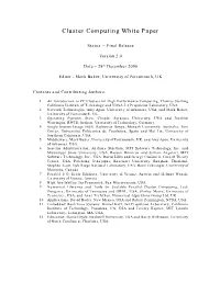 Cluster Computing White Paper