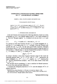Completely Continuous Hankel Operators on 77°° and Bourgain Algebras