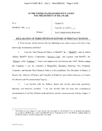 Declaration of Terri Stevens in Support of First Day Motions