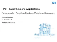 Fundamentals – Parallel Architectures, Models, and Languages