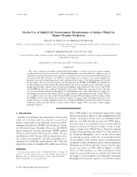 On the Use of Quikscat Scatterometer Measurements of Surface Winds for Marine Weather Prediction