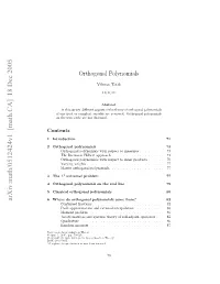 Orthogonal Polynomials 71