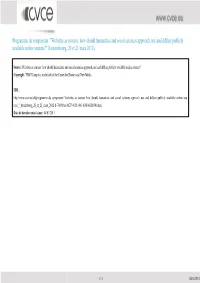Programme Du Symposium: "Websites As Sources: How Should Humanities and Social Sciences Approach, Use and Diffuse Publicly