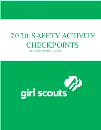 Safety Activity Checkpoints 2020 Edition Revised @ 4/20/2020