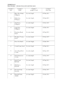 SCHEDULE 1 Road Closures – Closure of Race Route and Event Areas