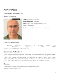 Xavier Pons Catedràtic D'universitat