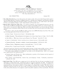 Association for Symbolic Logic Business Office: ASL, Dept