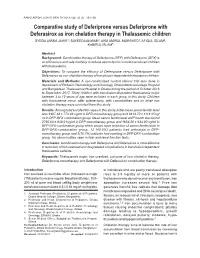 Comparative Study of Deferiprone Versus Deferiprone with Deferasirox