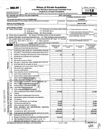 Form 990-PF Return of Private Foundation