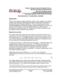 Introduction to Combustion Analysis