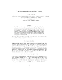 On the Rules of Intermediate Logics