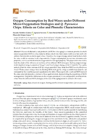 Oxygen Consumption by Red Wines Under Different Micro-Oxygenation Strategies and Q