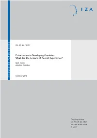 Privatisation in Developing Countries: What Are the Lessons of Recent Experience?