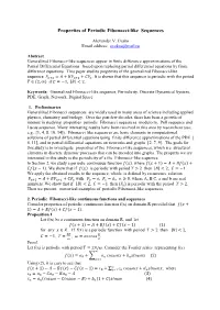 Properties of Periodic Fibonacci-Like Sequences