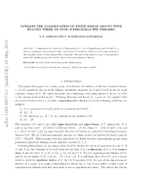Towards the Classification of Finite Simple Groups with Exactly Three