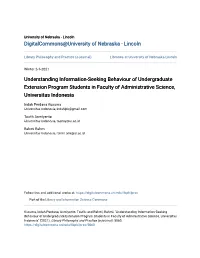 Understanding Information-Seeking Behaviour of Undergraduate Extension Program Students in Faculty of Administrative Science, Universitas Indonesia