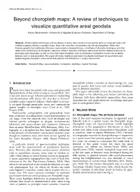Beyond Choropleth Maps: a Review of Techniques to Visualize Quantitative Areal Geodata