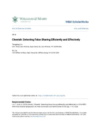Detecting False Sharing Efficiently and Effectively