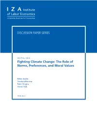 Fighting Climate Change: the Role of Norms, Preferences, and Moral Values