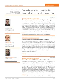 Geotechnics As an Unavoidable Segment of Earthquake Engineering