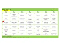 Lunch Menu 9-12