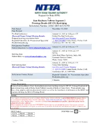 Request for Bids (RFB) for Sam Rayburn Tollway Segment