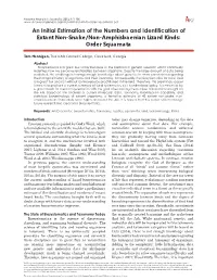 An Intial Estimation of the Numbers and Identification of Extant Non