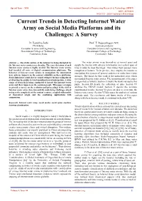 Current Trends in Detecting Internet Water Army on Social Media Platforms and Its Challenges: a Survey