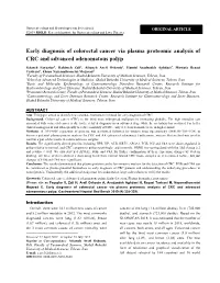 Early Diagnosis of Colorectal Cancer Via Plasma Proteomic Analysis of CRC and Advanced Adenomatous Polyp