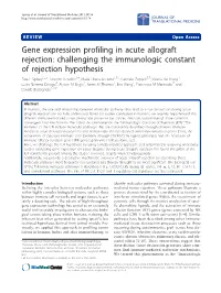 Gene Expression Profiling in Acute Allograft Rejection
